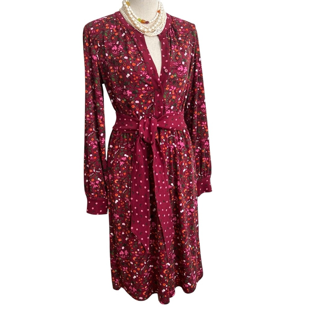 Talbots Floral Long Sleeve Midi Dress Size Small NWT